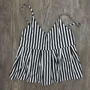 SHEIN Vertical Stripe Black and White Top